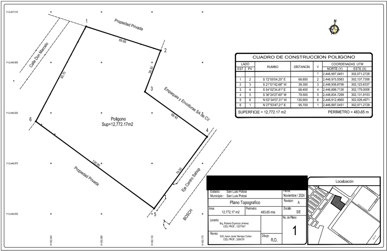 Terreno Eje 106 - plano topográfico